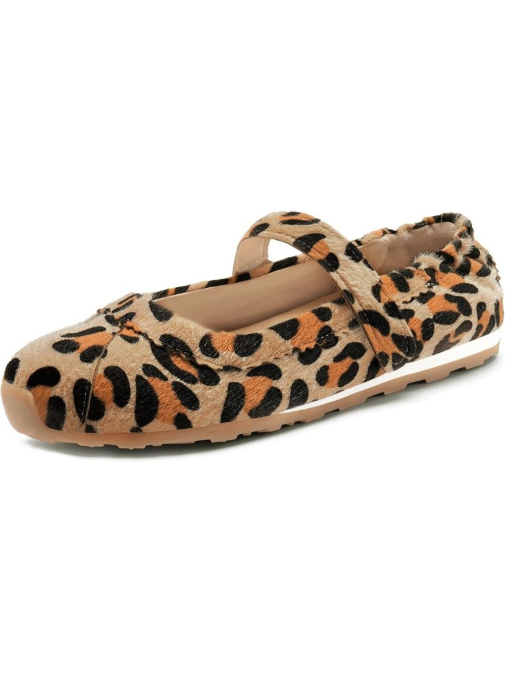 🆕Women's Leopard Suede Mary Jane Ballet Flats Walking Sneaker Dress Shoes
